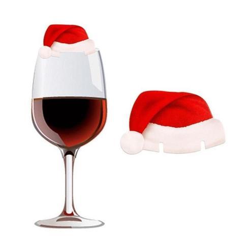 DIY Christmas Hats for Wine and Champagne Glass