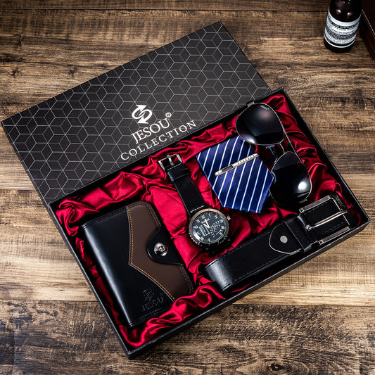 Faux Leather Watch Set Gift