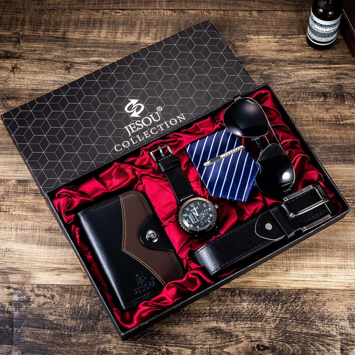 Faux Leather Watch Set Gift