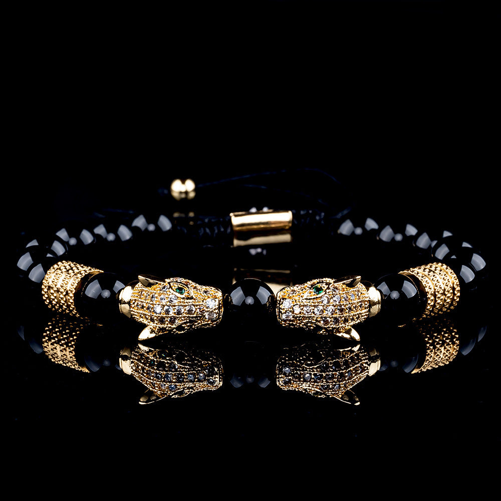 "Powerful Leopard" - Vintage Handwoven Agate Bracelet