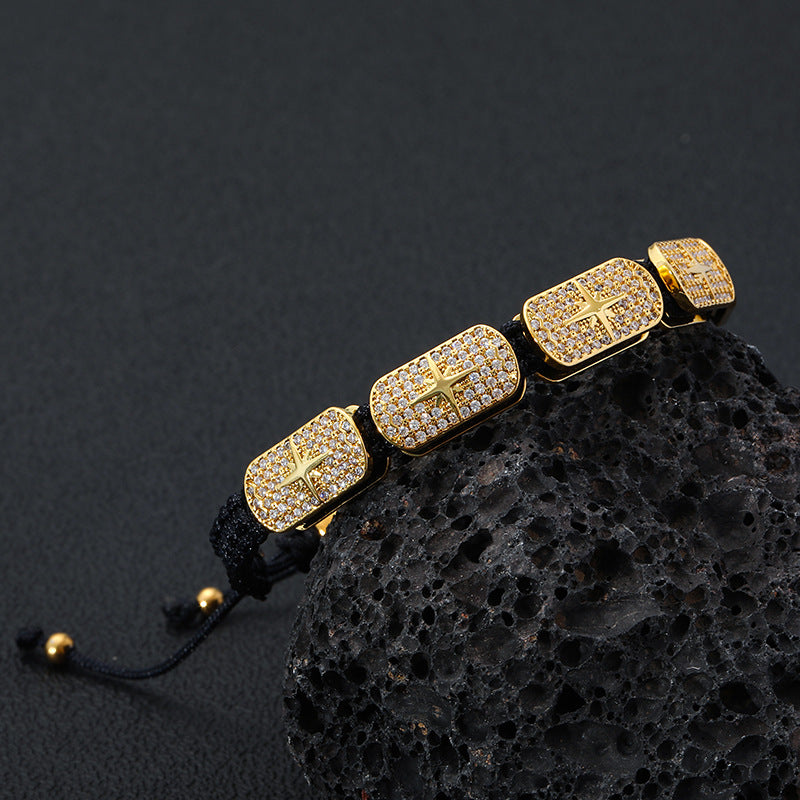 Braided Zircon Star Adjustable Bracelet
