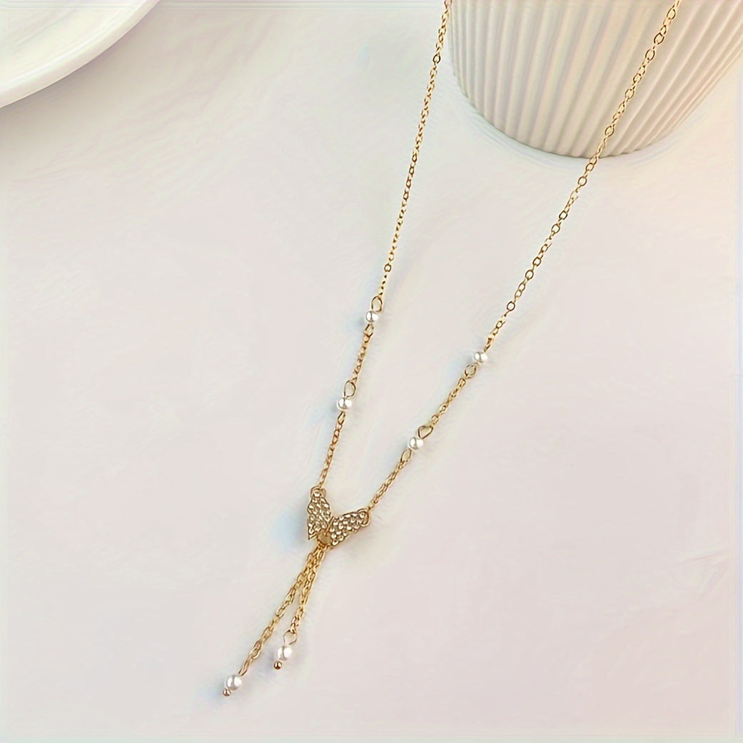 Amazing Butterfly Pearl Necklace