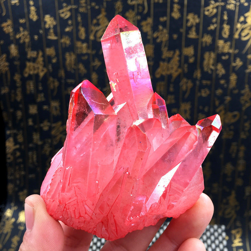 Pink Crystal Cluster Sculpture For Home Decor
