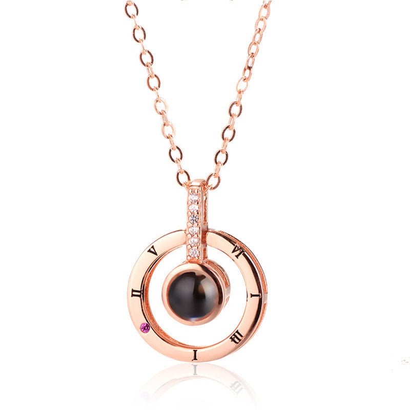 "I Love You" - S925 Sterling Silver 100 Languages Projection Necklace