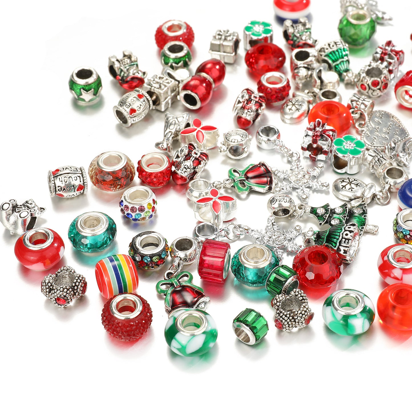 DIY Alloy Christmas Charm Bracelet Set