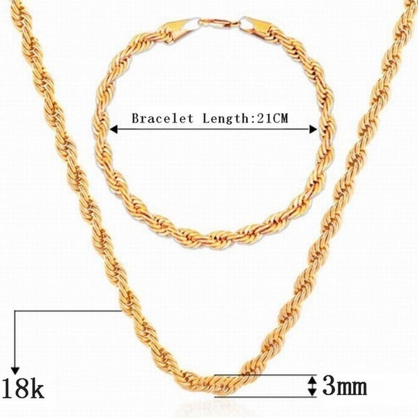 Twisted Rope Chain with Bracelet