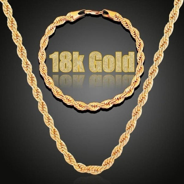Twisted Rope Chain with Bracelet