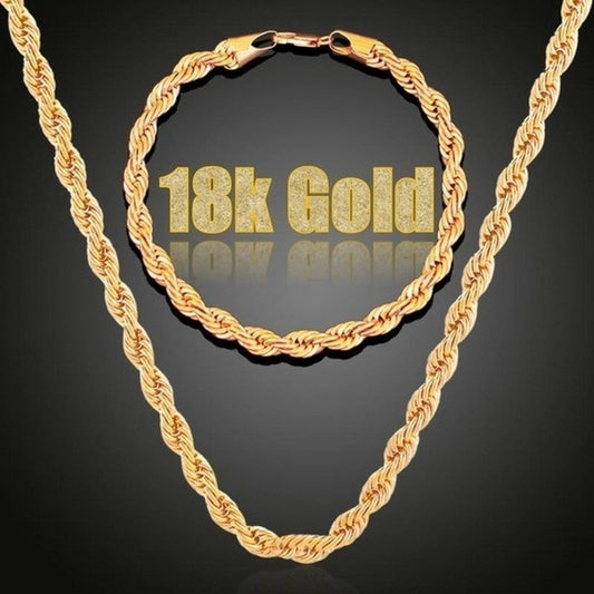 Twisted Rope Chain with Bracelet
