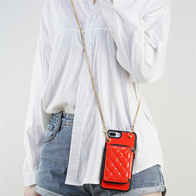 Luxury Shiny Rivet Coin Purse Phone Carrier - iPhone 6-11 Pro Max