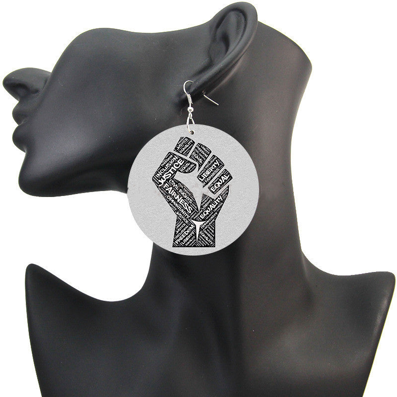 Multicolored Fist Dangle Earrings