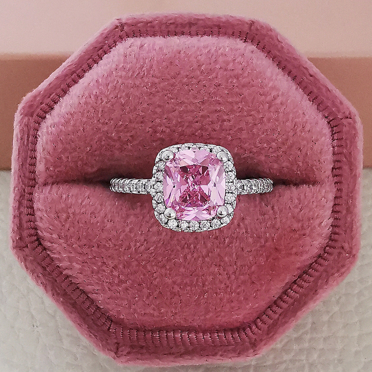 Multicolored Cubic Zirconia Charm Rings