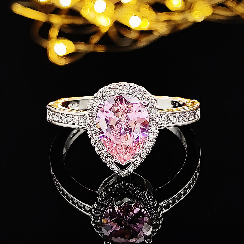 Multicolored Cubic Zirconia Charm Rings