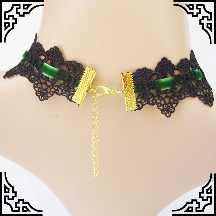 Vintage Lace Stone Necklace Choker