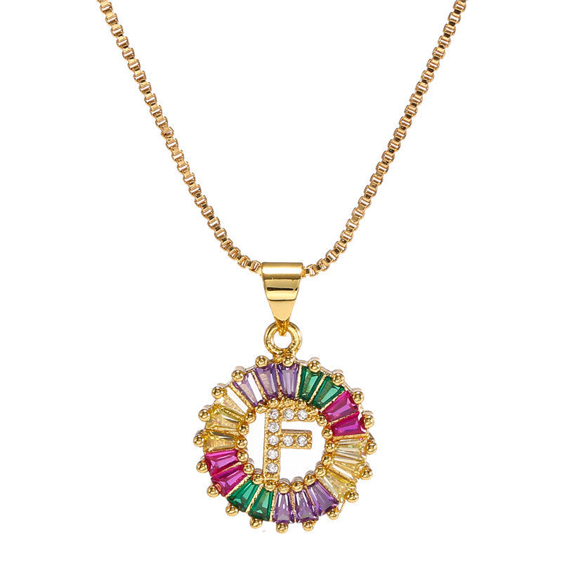"Rainbow Letter" - Stainless Steel Pendant Necklace