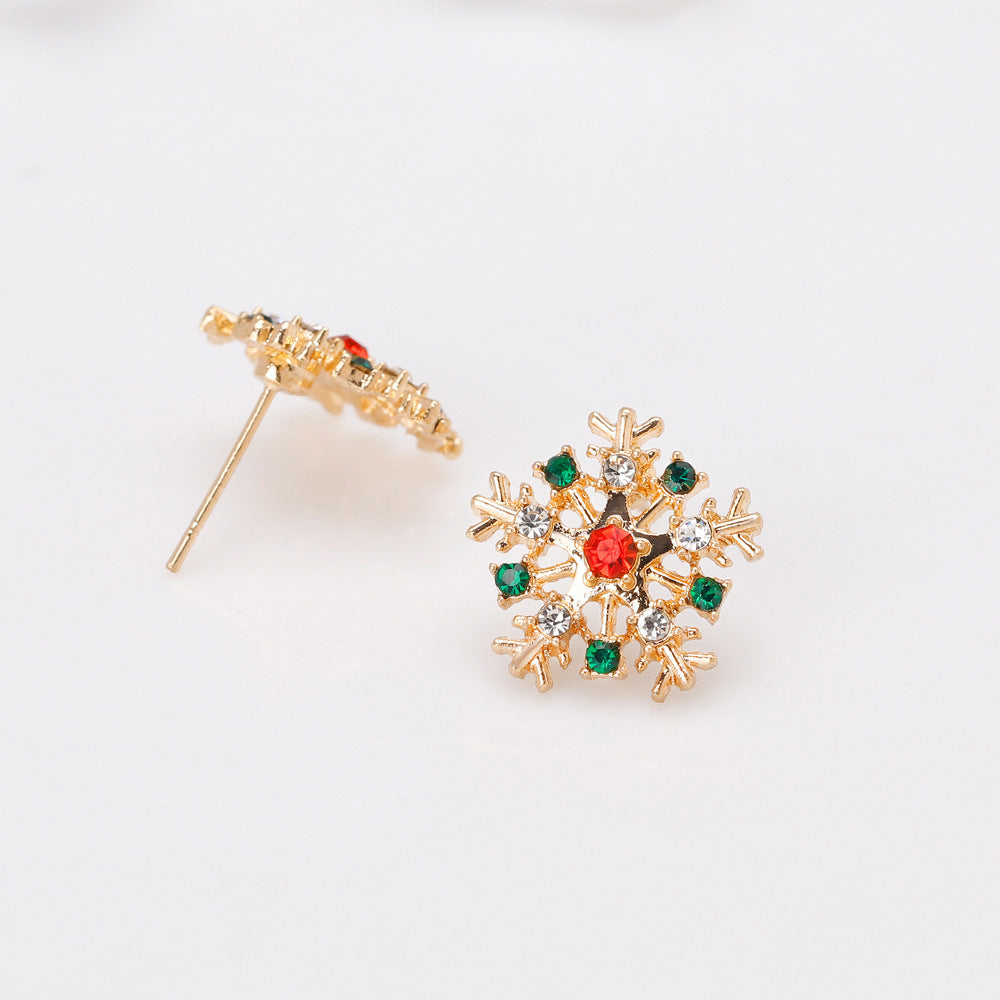 "Dazzling Snowflake" - Alloy Stud Earrings