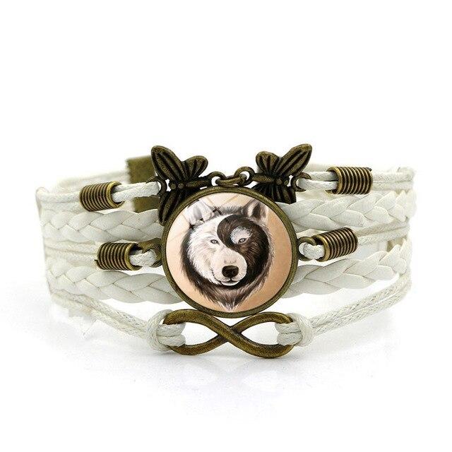 Vintage Wolf Yin Yang Bracelets