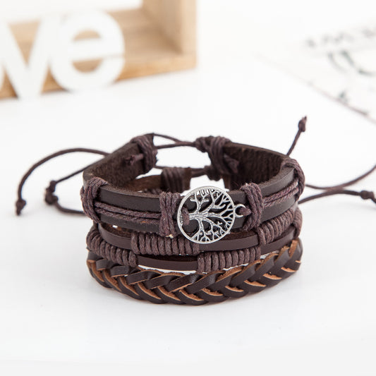 Vintage Multi-Layered Peace Tree Bracelet