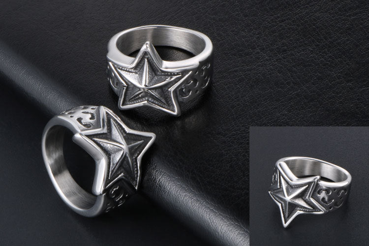 Leopard Star Titanium Steel Ring