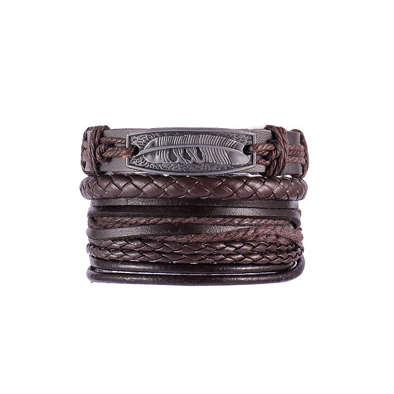 Hand-woven Multi-Layered Leather Bracelet