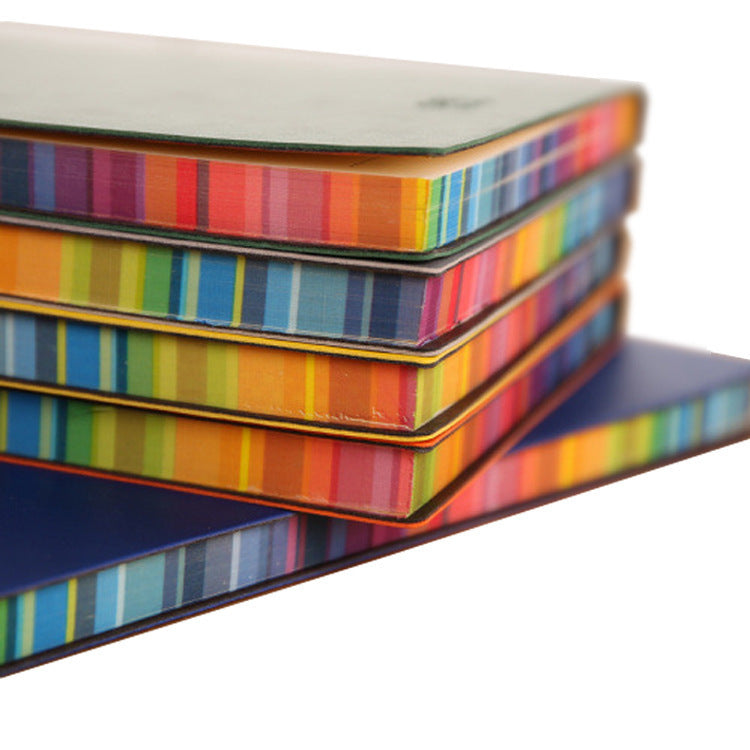 "Write in Color" - A5 Leather Cover Rainbow Paper Journal