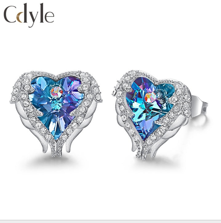 "Guardian Angel" - Iridescent Zircon Stud Earrings