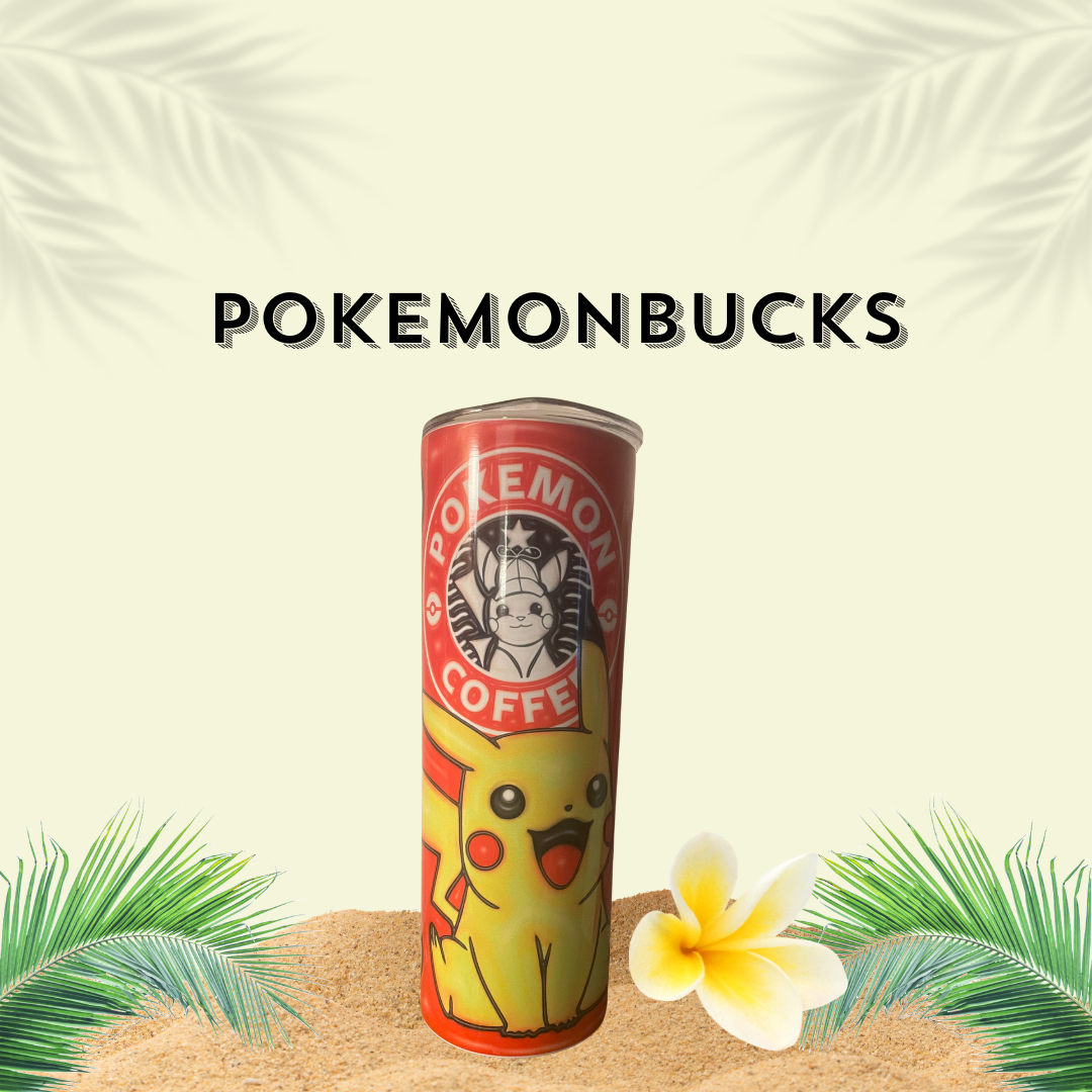 "Pokemonbucks" - 20 oz. Skinny Stainless Steel Tumbler