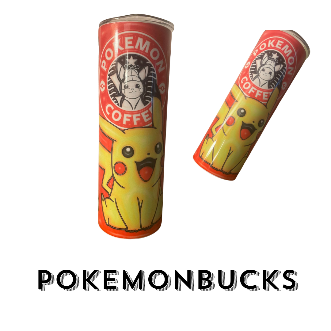 "Pokemonbucks" - 20 oz. Skinny Stainless Steel Tumbler