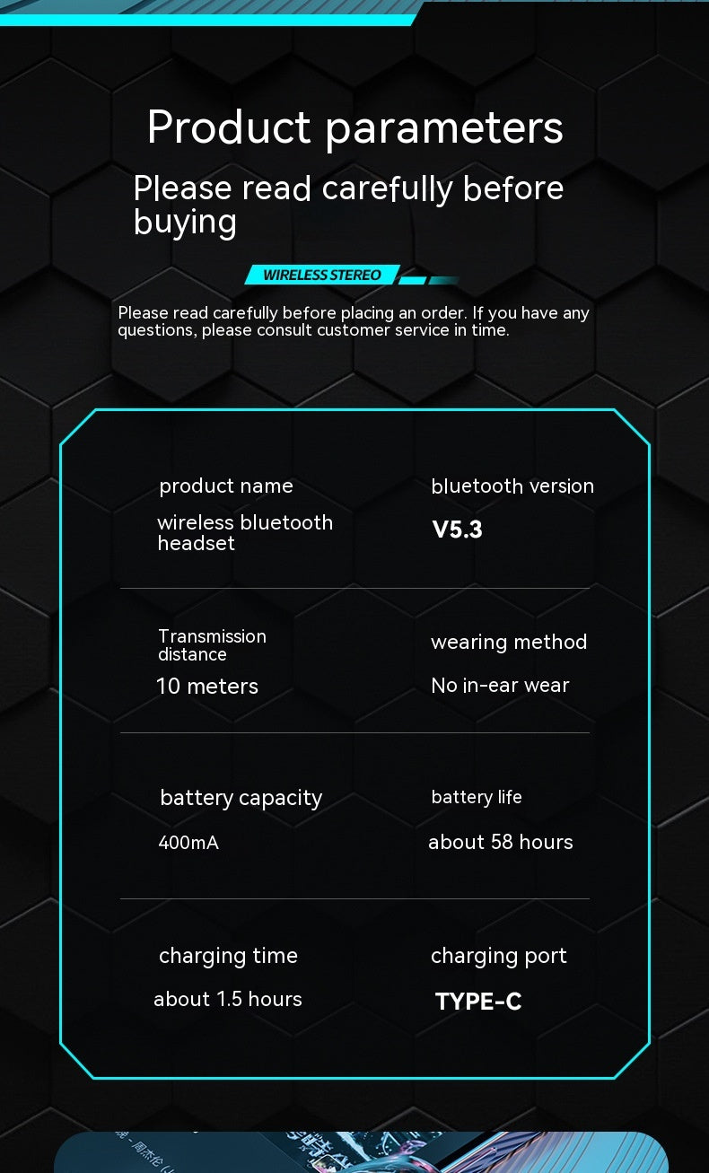 Wireless Clip-on Digital Display Noise-reduction Bluetooth Headset