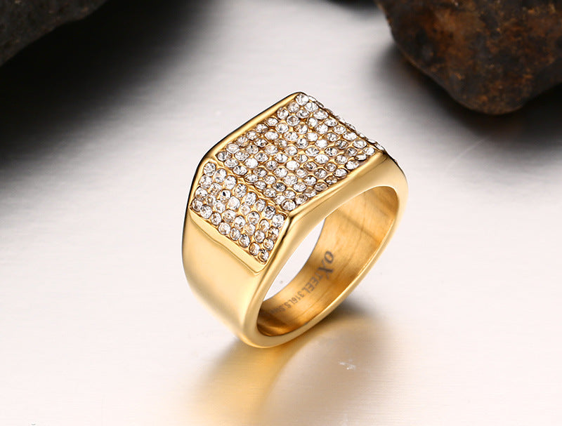 Titanium Steel Diamond Ring