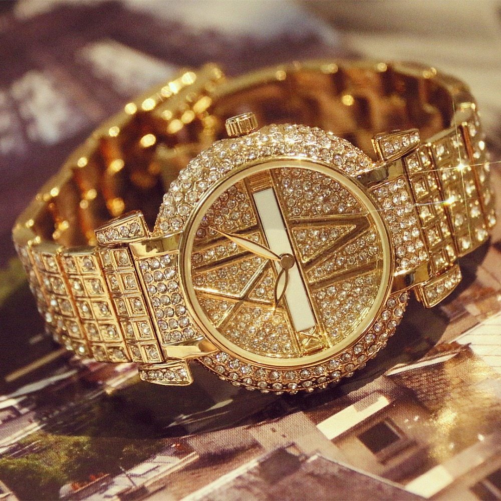 "Bee Elegant" - Water Resistant Stainless Steel Diamond Watch