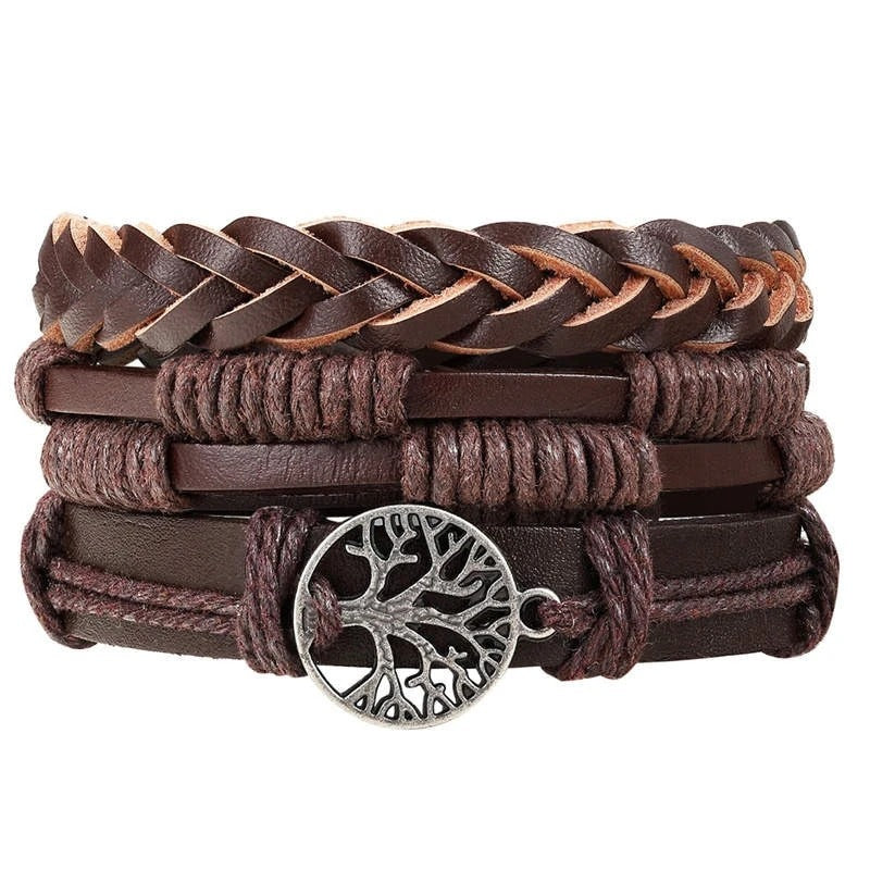 Vintage Multi-Layered Peace Tree Bracelet