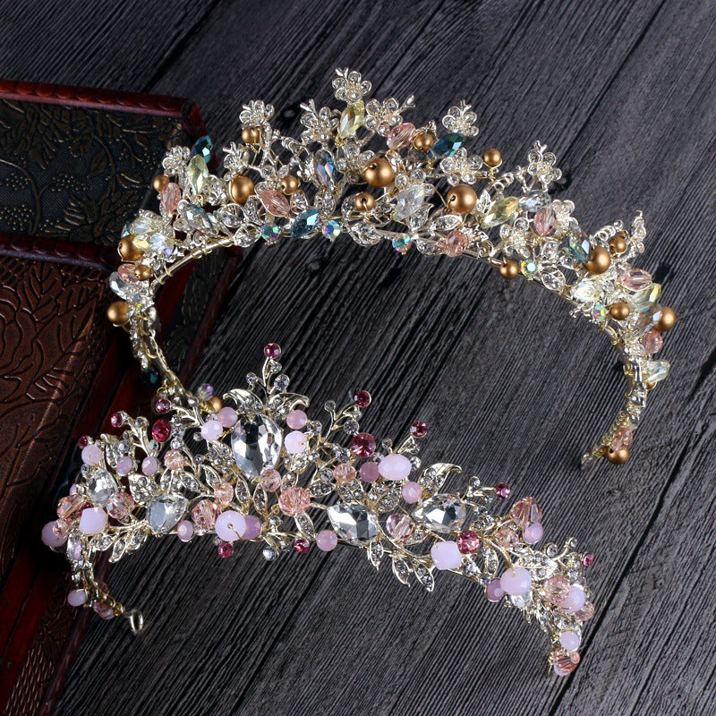 Handmade Alloy Bridal Tiara and Earrings