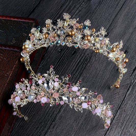 Handmade Alloy Bridal Tiara and Earrings