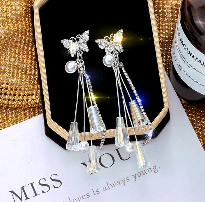"Butterfly Shimmer" - Crystal Dangle Earrings