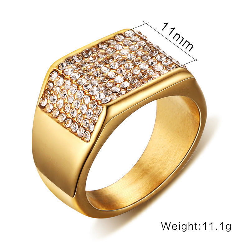 Titanium Steel Diamond Ring