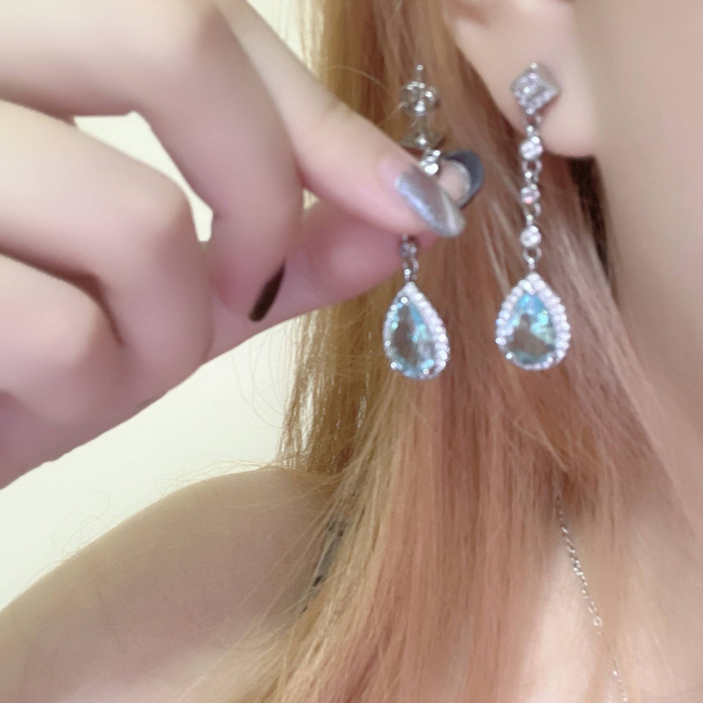 "Mermaid Tears" - Aquamarine Necklace/Earring set