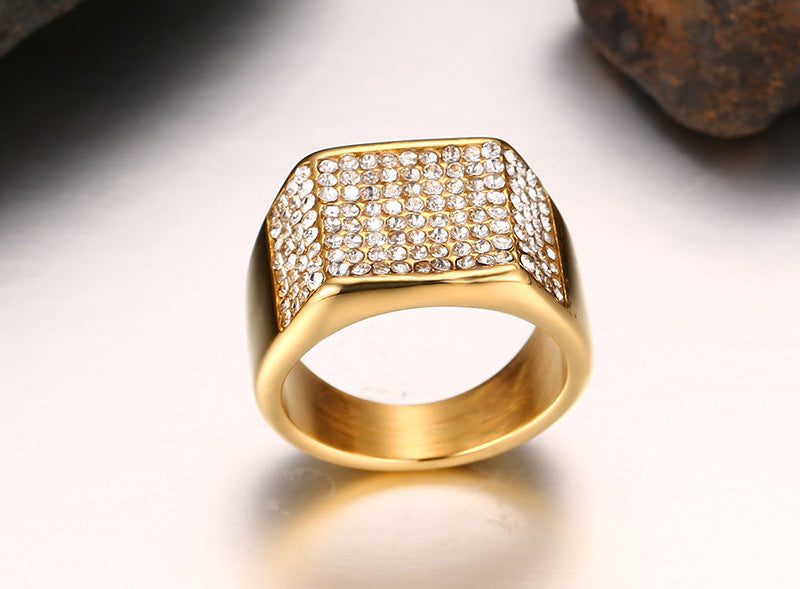 Titanium Steel Diamond Ring