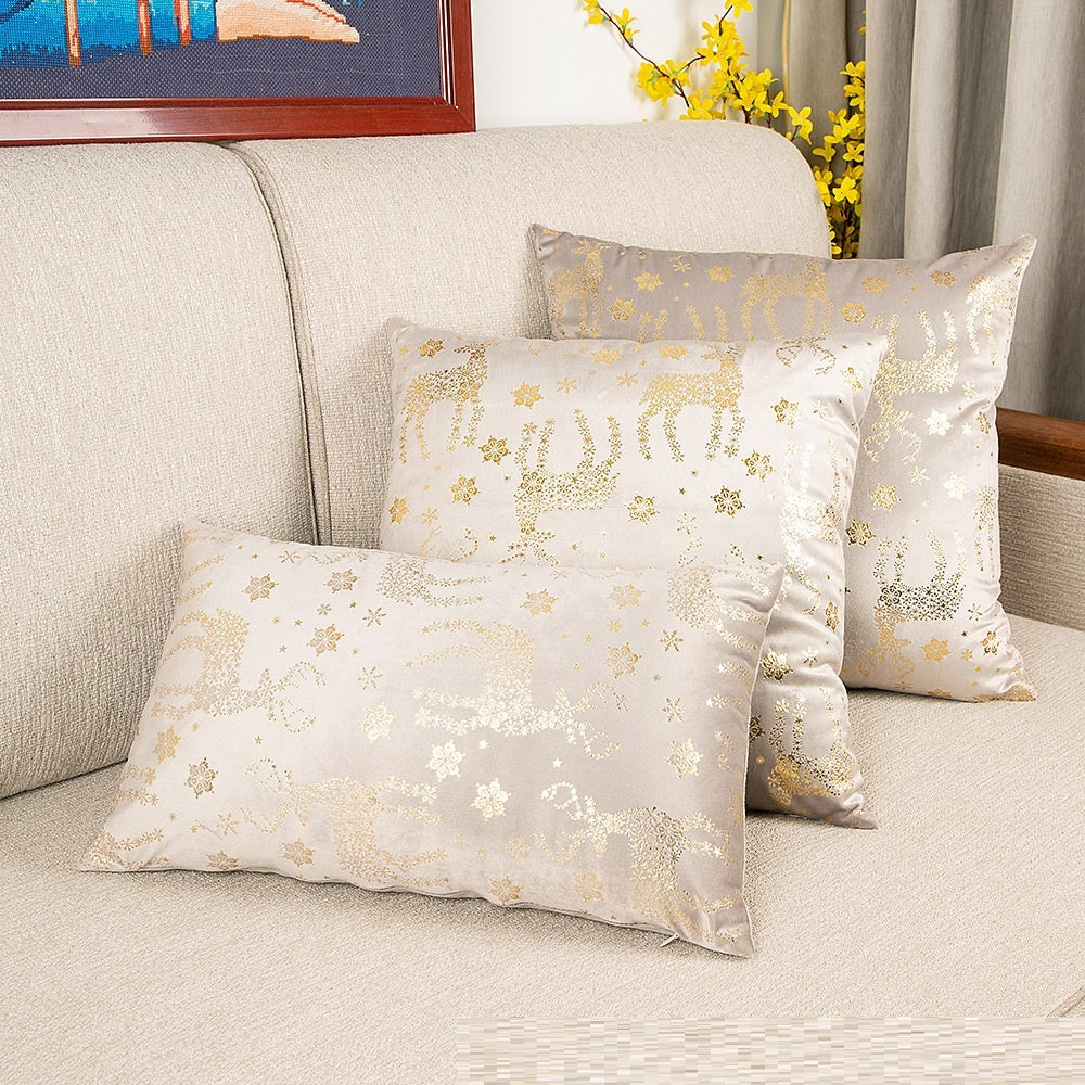 Netherlands Velvet Bronzing Christmas Pillow Cover