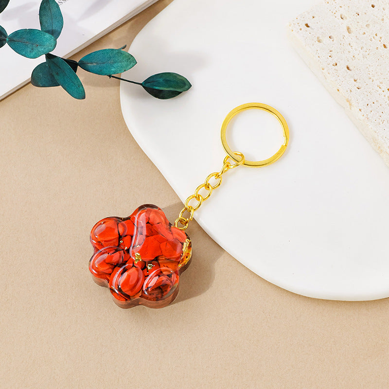 Natural Crystal Cat's Paw Keychain