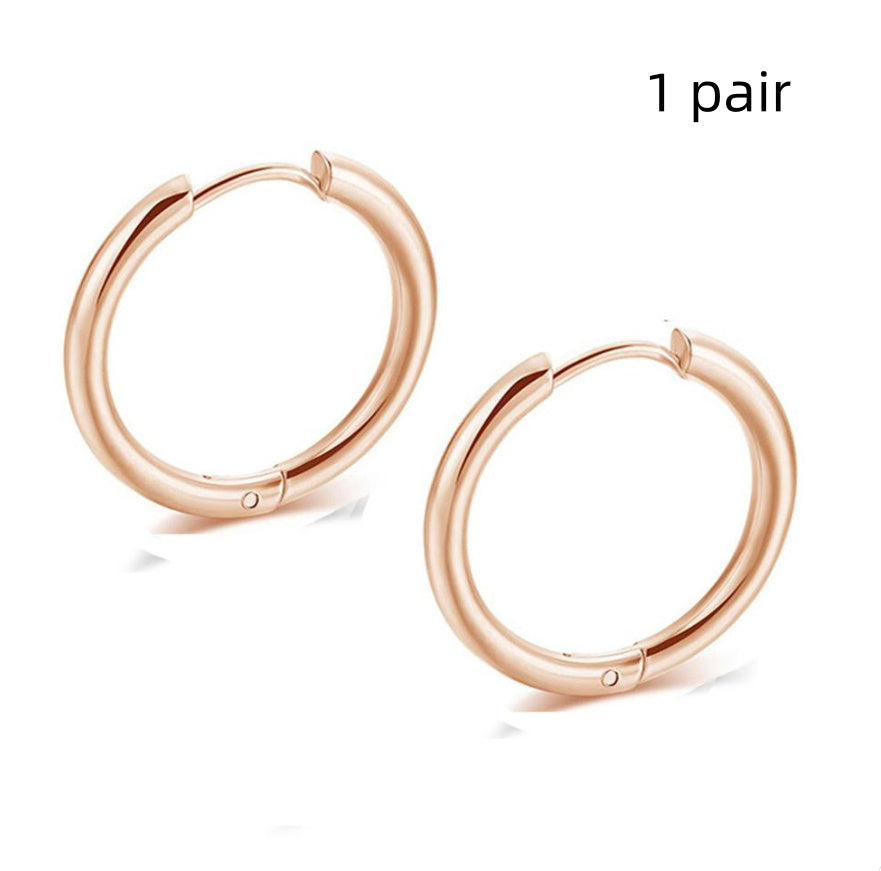 Titanium Steel Huggie Earrings