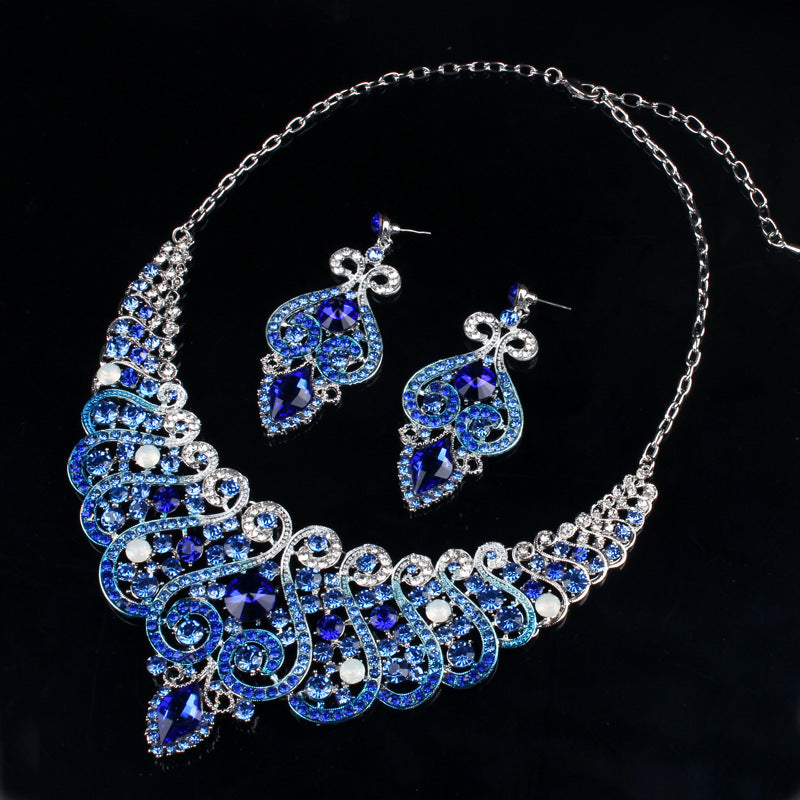 Multicolor Crystal Necklace Earring Set
