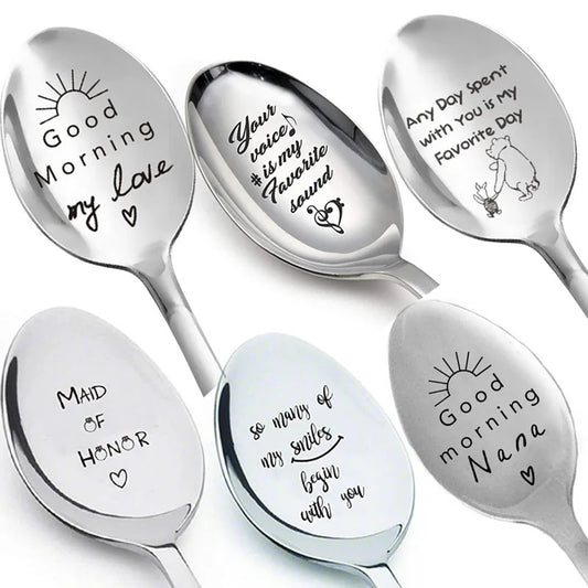 "Love Letter" - Stainless Steel Milk Coffee Spoons
