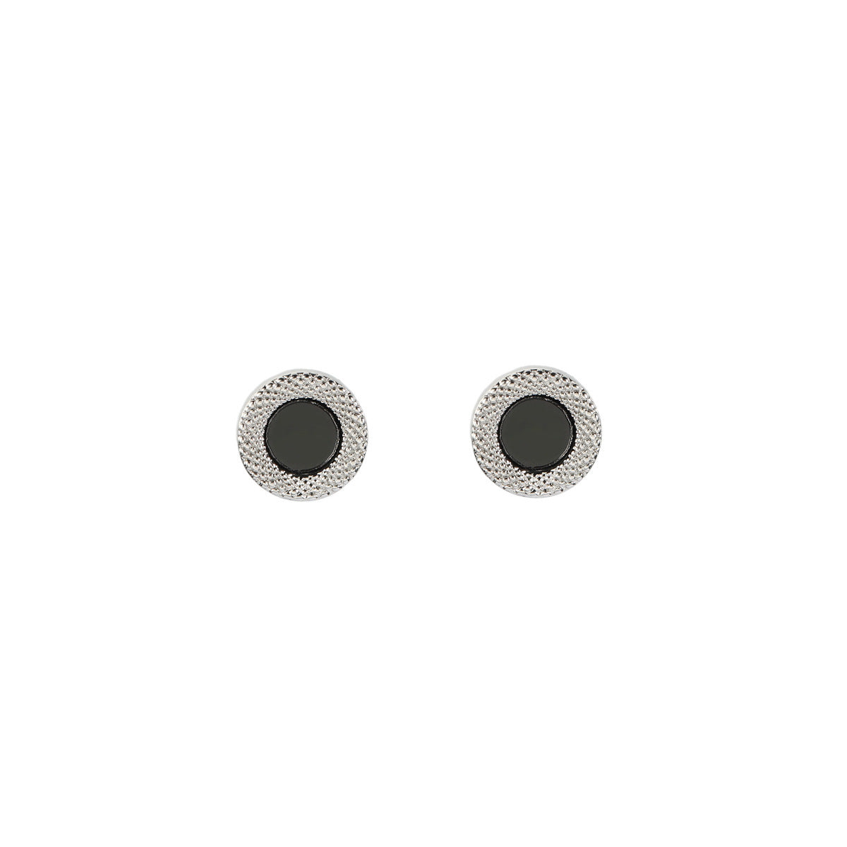 Black Silver-plated Stud Earrings