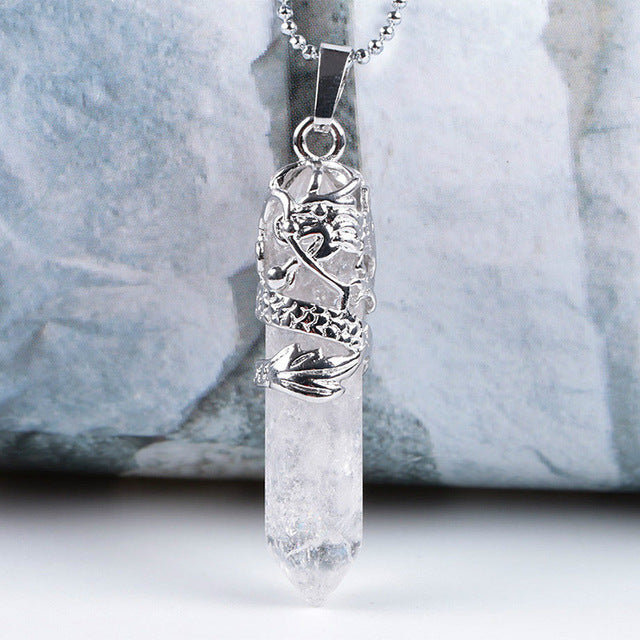 Natural Crystal Copper Wire Necklace For Women And Men