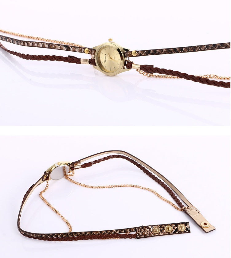 Leopard Wrap Watch Bracelet