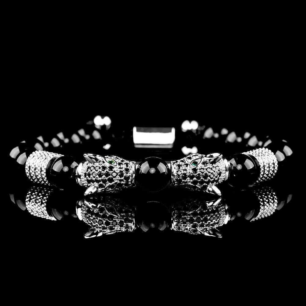 "Powerful Leopard" - Vintage Handwoven Agate Bracelet