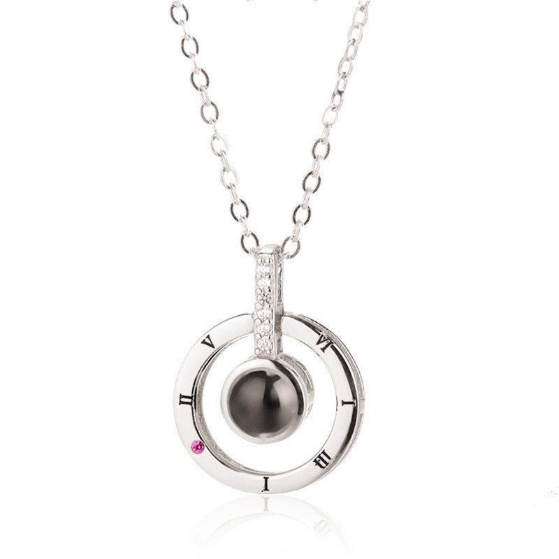 "I Love You" - S925 Sterling Silver 100 Languages Projection Necklace