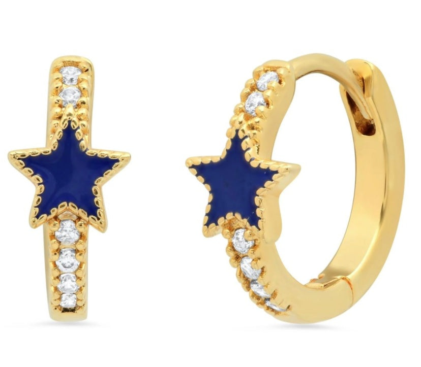"Shining Star" - Huggie Earrings