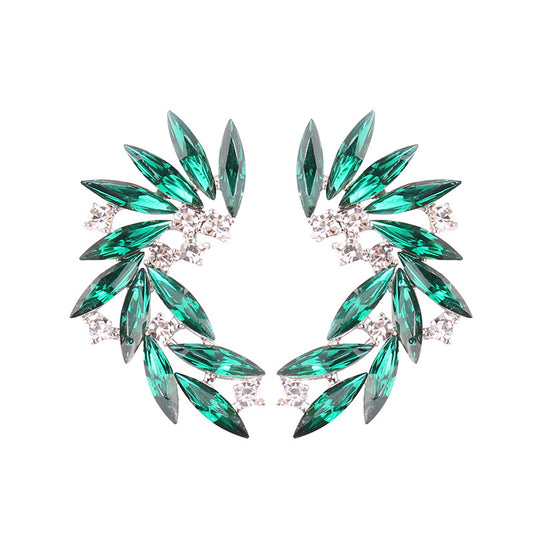 Alloy Diamond Feather Ear Cuffs