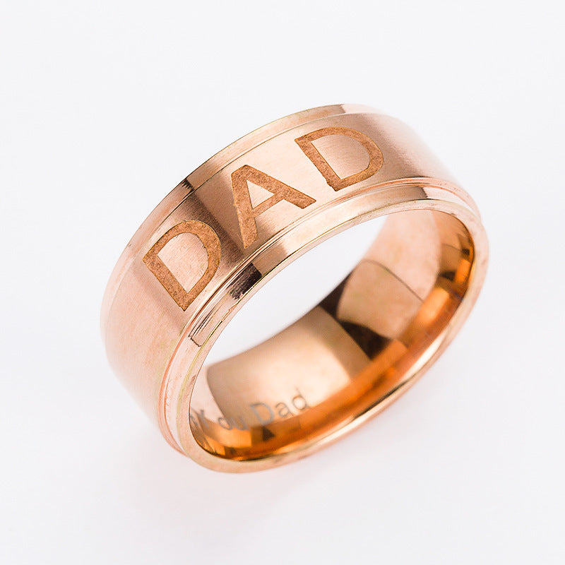 Monogram Dad Titanium Steel Ring